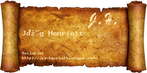 Jég Henriett névjegykártya